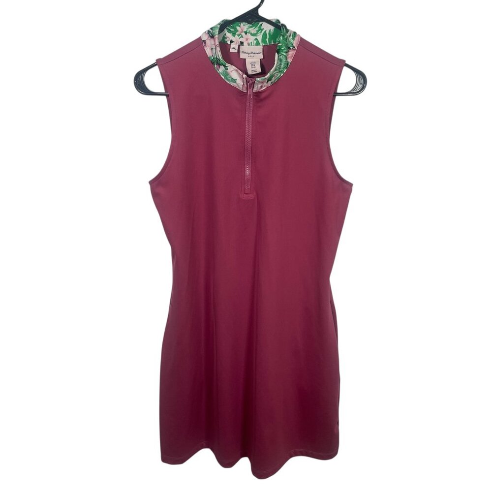 Tommy Bahama Golf Dress Womens Medium Sleevless Pink Pockets Tennis Beach